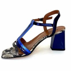 Ivoire0352 Ivoire K251 Vally Cuir Bleu Metallique Sandales