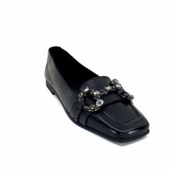 398-ivoire Ivoire 1M23035 Cuir Noir Ballerines