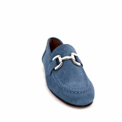 Ivoire0209b Ivoire 12807 Daim Bleu Jeans Mocassins