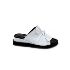 Ivoire-354 Ivoire 107911 Cuir Blanc Mules