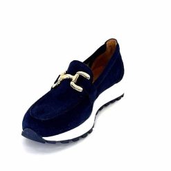 Ivoire0209b Ivoire 12875 Daim Bleu Marine Mocassins