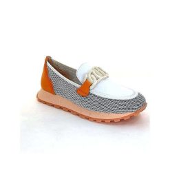 Hispanitas Hispanitas Hv 243461 Cuir Blanc Orange Mocassins