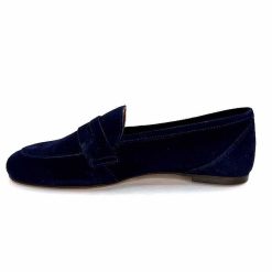 Ivoire0209b Ivoire 10648 Daim Bleu Marine Mocassins