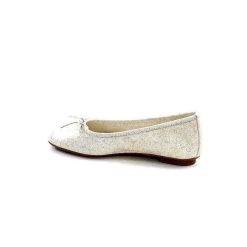 Requin Reqins Hello Cuir Blanc Dore Ballerines