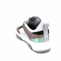 Semerdjian Semerdjian Smr Chita 11377 Cuir Blanc Glitter Rose Vert Baskets