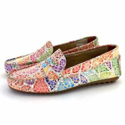 Ivoire0209b Ivoire 10322 Anilina Cuir Beige Multicolore Mocassins