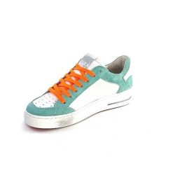 Semerdjian Semerdjian Smr Noubar 11490 Cuir Blanc Daim Turquoise Baskets