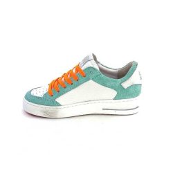 Semerdjian Semerdjian Smr Noubar 11490 Cuir Blanc Daim Turquoise Baskets