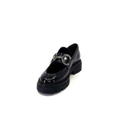 Ivoire0104a Ivoire 52195 Cuir Noir Daim Noir Mocassins