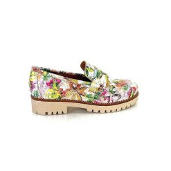 Ivoire0036a Ivoire Cv5608 Cuir Imprime Multicolore Mocassins