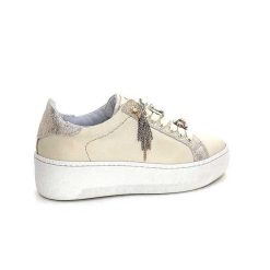 Méliné Meline Pf 7 Acc Var 9102 Cuir Beige Bijoux Baskets