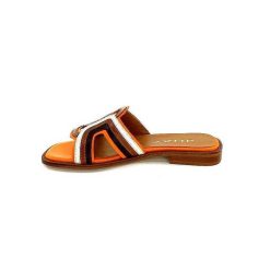 JHay Jhay 2305 Cuir Orange Marron Blanc Mules