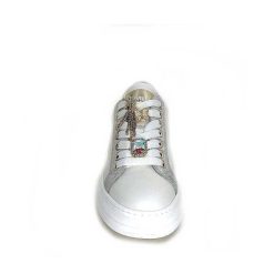 Méliné Meline Bi 7 Acc Var P9780 Cuir Blanc Bijoux Baskets