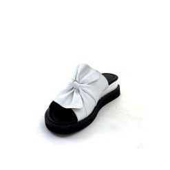 Ivoire-354 Ivoire 107911 Cuir Blanc Mules