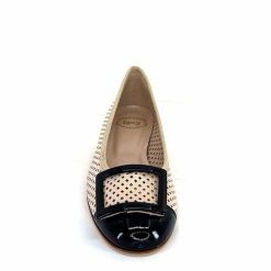 Ivoire0532 Ivoire L1133 For Cuir Vernis Beige Noir Ballerines