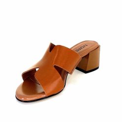 Ivoire0352 Ivoire F1555 Dario 3 Cuir Marron Cognac Mules