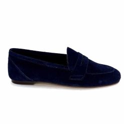 Ivoire0209b Ivoire 10648 Daim Bleu Marine Mocassins