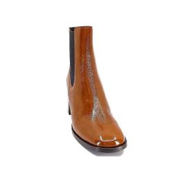 We Do Ivoire 99647A Cuir Vernis Ocra Bottines