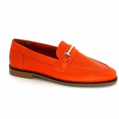 Ivoire0209b Ivoire 12646 Cuir Orange Mocassins