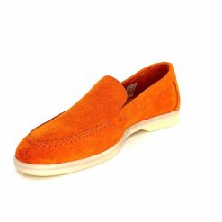 Ivoire0209b Ivoire 12851 Daim Orange Mocassins