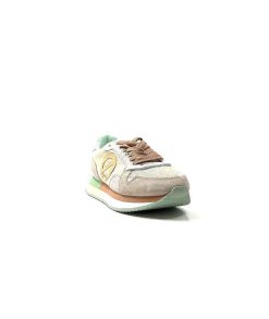 No Name No Name Mia Jogger Daim Textile Beige Pastel Vert Baskets