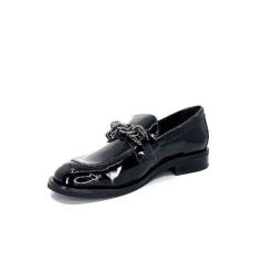 Ivoire0236a Ivoire 77502 Falconi Cuir Vernis Noir Mocassins