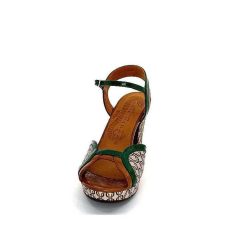 Chie Mihara Chie Mihara Eny Cuir Vert Marron Beige Sandales