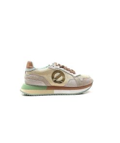 No Name No Name Mia Jogger Daim Textile Beige Pastel Vert Baskets