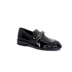 Ivoire0236a Ivoire 77502 Falconi Cuir Vernis Noir Mocassins