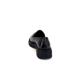 Ivoire0104a Ivoire 52195 Cuir Noir Daim Noir Mocassins