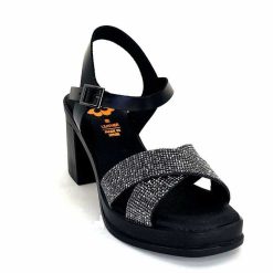 Porronet Porronet Fi 2973 Cuir Noir Strass Noir Sandales