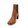 We Do Ivoire 99647A Cuir Vernis Ocra Bottines