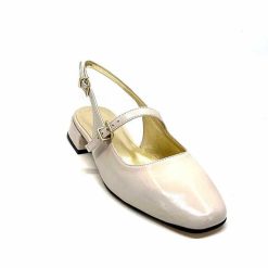 Ivoire0330 Ivoire S100 Cuir Vernis Creme Ballerines