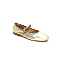 We Do Ivoire 55362 Cuir Metal Dore Ballerines