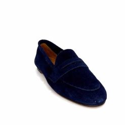 Ivoire0209b Ivoire 10648 Daim Bleu Marine Mocassins