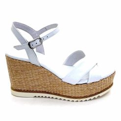 Nero Giardini Nerogiardini 410630 D7078 Cuir Raffia Blanc Plateformes