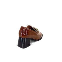 We Do Ivoire 11301A Cuir Vernis Marron Mocassins