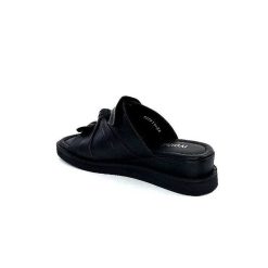 Ivoire-354 Ivoire 107911 Cuir Noir Mules