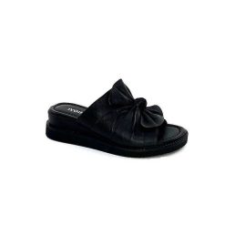 Ivoire-354 Ivoire 107911 Cuir Noir Mules