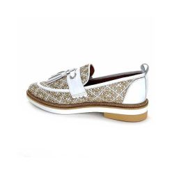 Philippe Morvan Philippe Morvan 6120 Cuir Blanc Raffia Blanc Beige Mocassins