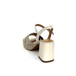 Ivoire0551 Ivoire 2150 Cuir Raffia Beige Plateformes