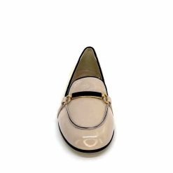 Ivoire0532 Ivoire G771-21 Cuir Vernis Creme Noir Ballerines