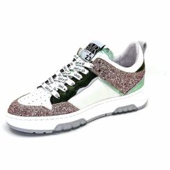 Semerdjian Semerdjian Smr Chita 11377 Cuir Blanc Glitter Rose Vert Baskets