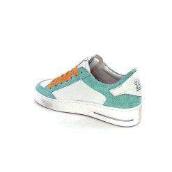 Semerdjian Semerdjian Smr Noubar 11490 Cuir Blanc Daim Turquoise Baskets