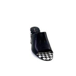 Elue Par Nous Metamorfose Rable Cuir Noir Blanc Mules