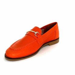 Ivoire0209b Ivoire 12646 Cuir Orange Mocassins