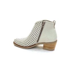 MKD Mkd Ferial Cuir Creme Blanc Bottines Ete