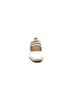 franco russo napoli fgr Ivoire 1103 Cuir Creme Ballerines