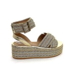 Ivoire0467a Fiorina S213 Flo 699 Raffia Dore Strass Plateformes