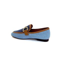 bibi lou - navima Bibi Lou 582 Cuir Marron Textile Denim Bleu Mocassins